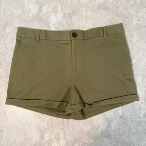Jack Wills Olive Green Chino Cuffed Shorts